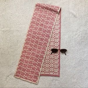 Authentic Glittery Pink Coach Logo Scarf 100% Wool